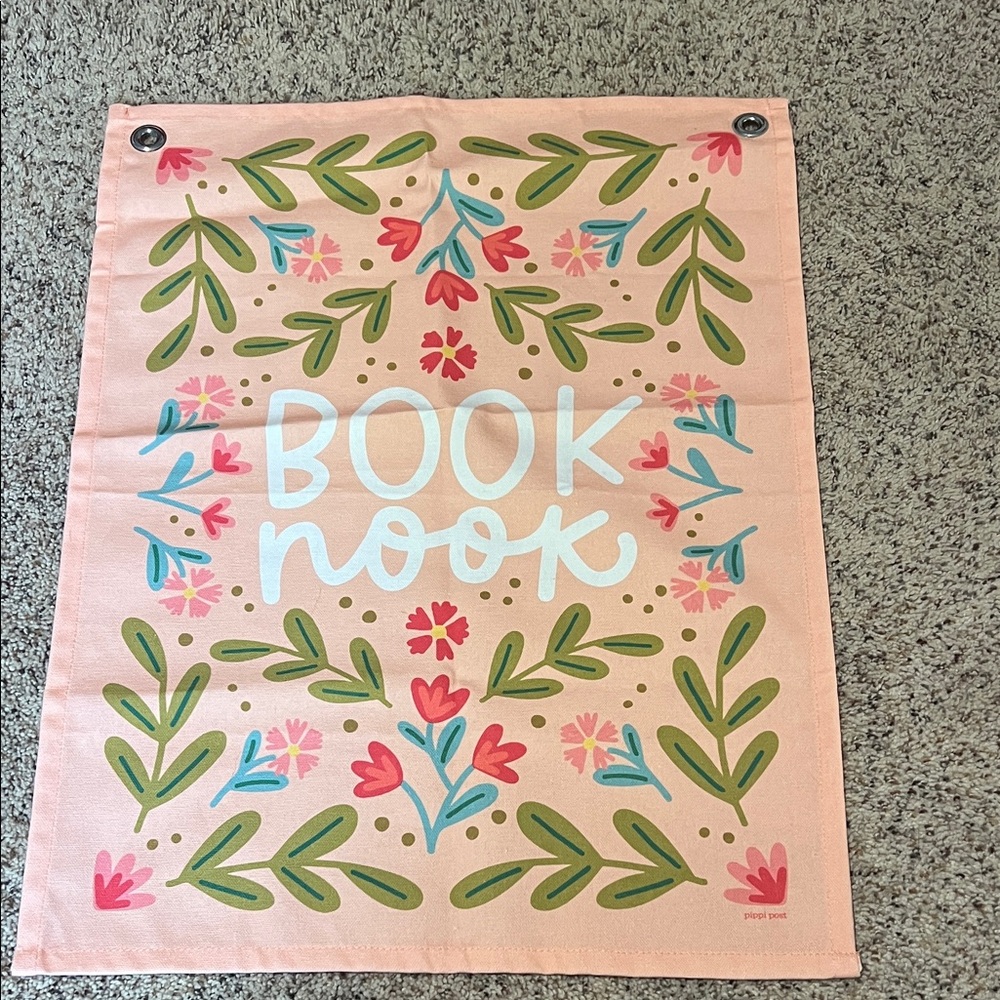 Pink Floral Book Nook Wall Hanging